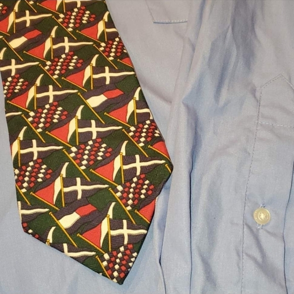 Vintage VTG Tommy Hilfiger logo flag neck tie - Picture 4 of 9